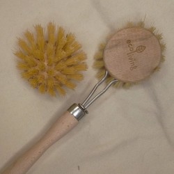 Brosse vaisselle en bois + savon saponifié à froid | Zéro résidu gras