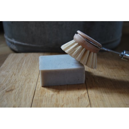 Brosse vaisselle en bois + savon saponifié à froid | Zéro résidu gras